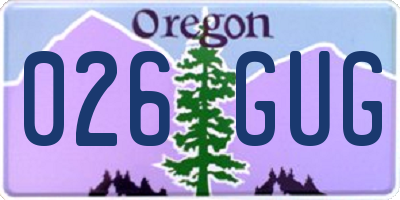 OR license plate 026GUG