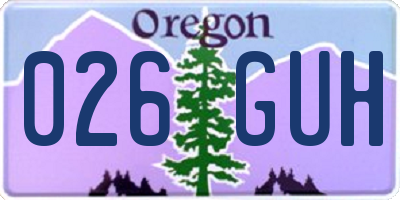 OR license plate 026GUH