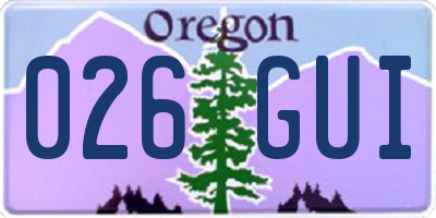 OR license plate 026GUI
