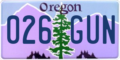 OR license plate 026GUN