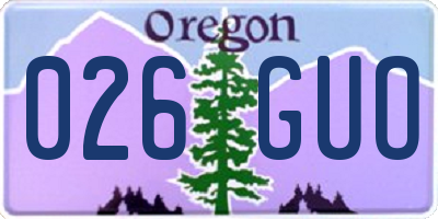 OR license plate 026GUO