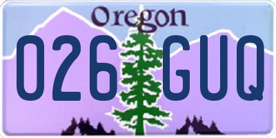 OR license plate 026GUQ