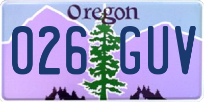 OR license plate 026GUV