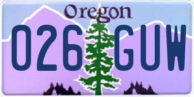 OR license plate 026GUW