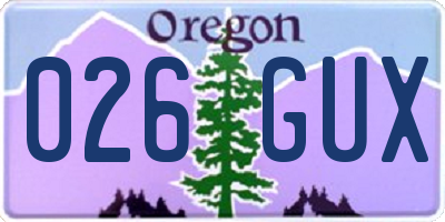 OR license plate 026GUX