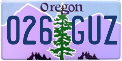 OR license plate 026GUZ