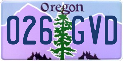 OR license plate 026GVD