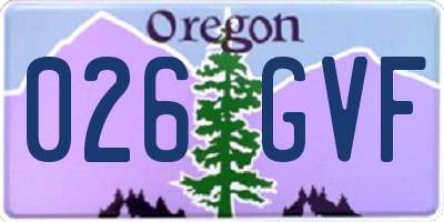 OR license plate 026GVF