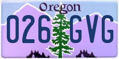 OR license plate 026GVG