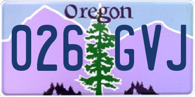 OR license plate 026GVJ