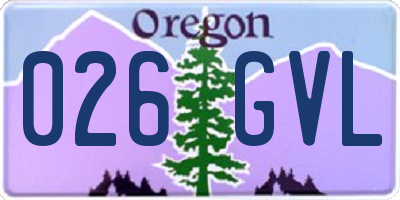 OR license plate 026GVL