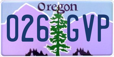 OR license plate 026GVP