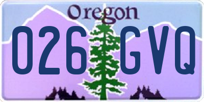 OR license plate 026GVQ