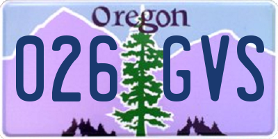 OR license plate 026GVS