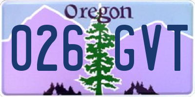 OR license plate 026GVT