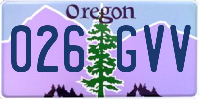 OR license plate 026GVV