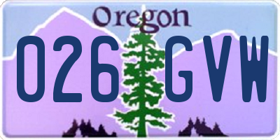 OR license plate 026GVW