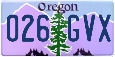 OR license plate 026GVX
