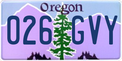OR license plate 026GVY