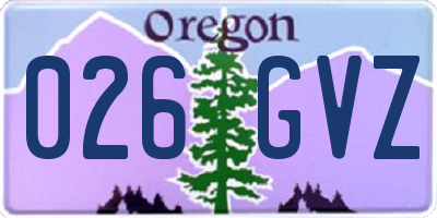 OR license plate 026GVZ