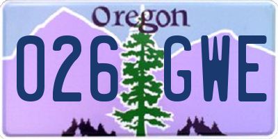 OR license plate 026GWE