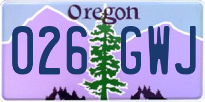 OR license plate 026GWJ