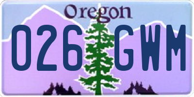 OR license plate 026GWM