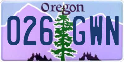OR license plate 026GWN
