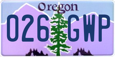 OR license plate 026GWP