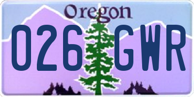 OR license plate 026GWR