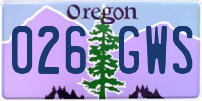 OR license plate 026GWS