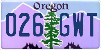 OR license plate 026GWT