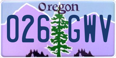 OR license plate 026GWV
