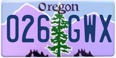 OR license plate 026GWX