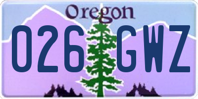 OR license plate 026GWZ