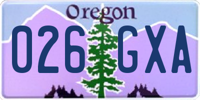 OR license plate 026GXA