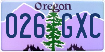OR license plate 026GXC