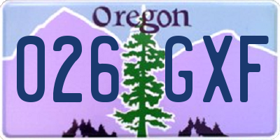 OR license plate 026GXF