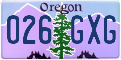 OR license plate 026GXG