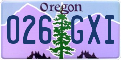 OR license plate 026GXI