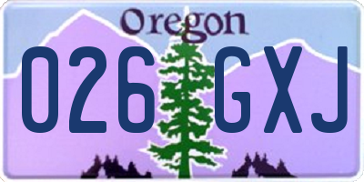 OR license plate 026GXJ
