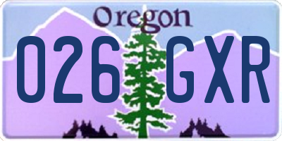 OR license plate 026GXR