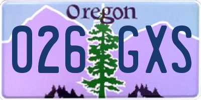 OR license plate 026GXS