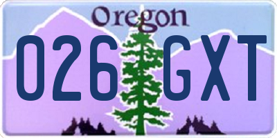 OR license plate 026GXT