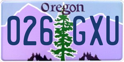 OR license plate 026GXU