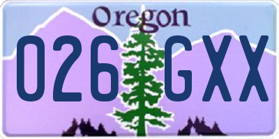 OR license plate 026GXX