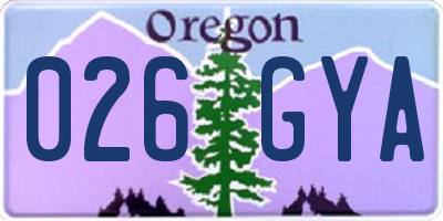 OR license plate 026GYA