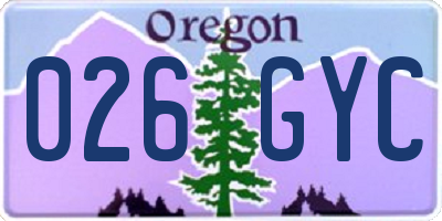 OR license plate 026GYC