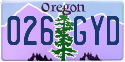 OR license plate 026GYD