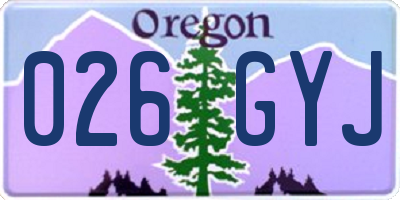 OR license plate 026GYJ